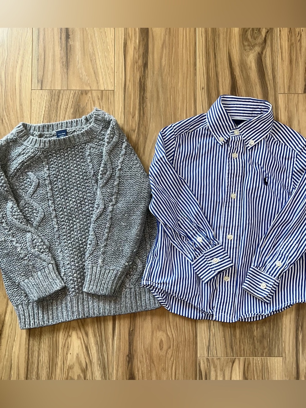 Ralph Lauren Baby Gap Boys Toddler 2T Dress Shirt Cable Knit Sweater Bundle